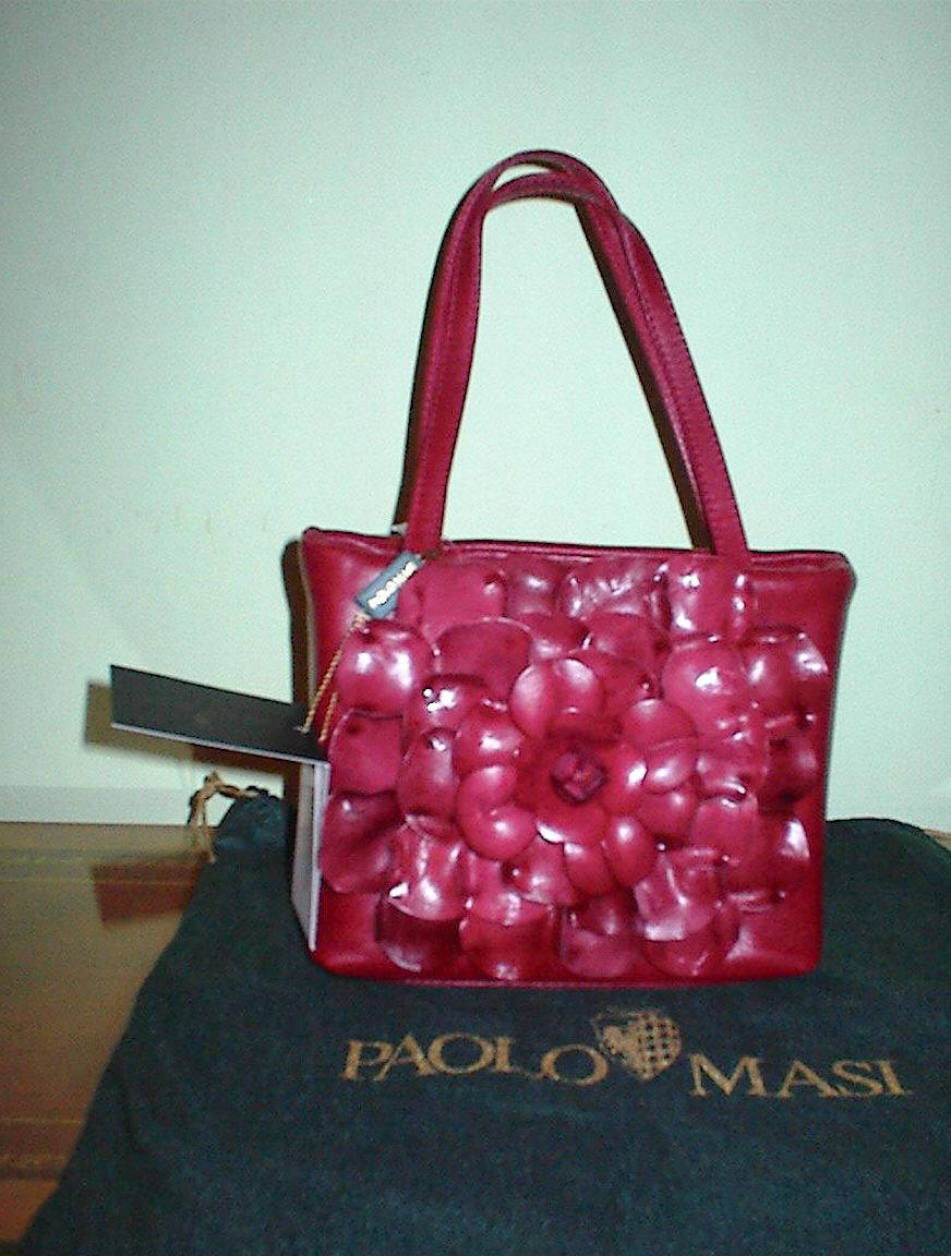 red leather evening bag