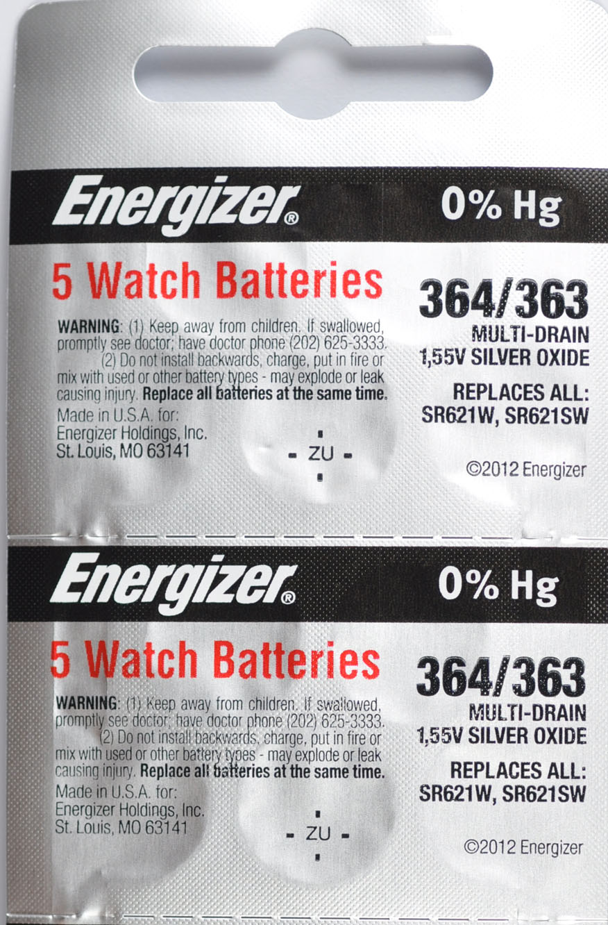 10 pc 364 / 363 Energizer Watch Batteries SR621SW SR621 0 Hg eBay