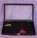 12 SLOT JEWELRY TRAY WITH HINGED GLASS LID