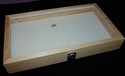 72 RING NATURAL WOOD GLASS TOP JEWELRY DISPLAY WHI