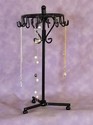16 HOOK REVOLVING METAL NECKLACE RACK BLACK