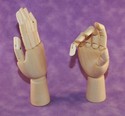 MANNEQUIN UNFINISHED WOOD DISPLAY HAND W/ ADJ. FIN