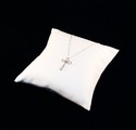 WHITE LEATHERETTE NECKLACE PILLOW