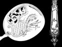 French Sterling Silver Ice Cream Set 2 pc Cherubs 