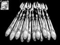 Gorgeous French Sterling Silver Oyster Forks 12 pc