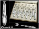 Gorgeous French Sterling Silver Oyster Forks 12 pc