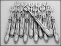Gorgeous French Sterling Silver Oyster Forks 12 pc