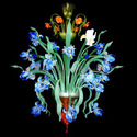 Iris flowers 24 lights Italian Murano glass chande
