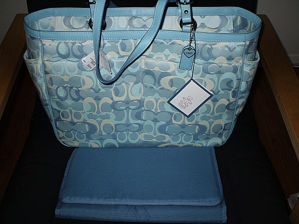 Shopdotbags : COACH OPTIC SIGNATURE BLUE MULTI BABY DIAPER LAPTOP BAG