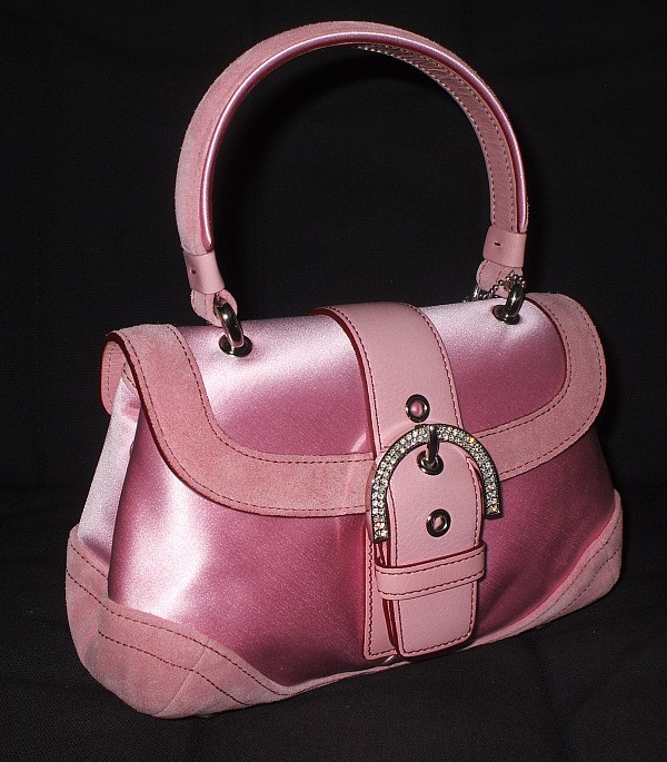 Shopdotbags : COACH PINK MINI SATIN TOP HANDLE CLUTCH PURSE BAG 8975