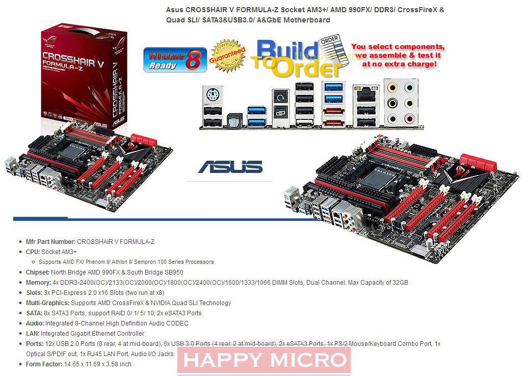 AMD FX-8350 Processor x8 Eight Core, 8MB L3 Cache, 8MB L2 Cache 4.0GHz (4.20GHz Max Turbo) Socket AM3+, 125W Heatsink with Fan, Unlocked, FD8350FRHKBOX