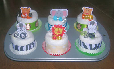Bassinet Bedding  Girls on Gifts By Jayde   6 Diaper Cupcakes In An Actual Cupcake Pan  Shower