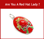 Enamel Charms, Red Hat Sterling Silver Charms