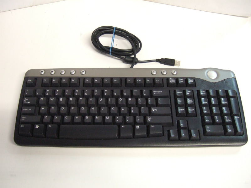 Dell SK8125 USB Enhanced Multimedia 8 Hotkey Keyboard BLACK & SILVER