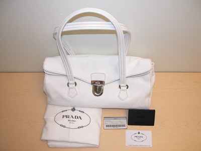 prada nylon shopping tote - Authentic Designer Handbags and Accessories : PRADA HANDBAG WHITE ...