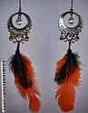  Earrings feather retro 70's fashion FREE S&H