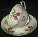 Adderley Pear English Tea Cup and Saucer HPT Brown