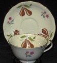Adderley Pear English Tea Cup and Saucer HPT Brown