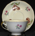 Adderley Pear English Tea Cup and Saucer HPT Brown