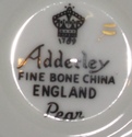 Adderley Pear English Tea Cup and Saucer HPT Brown