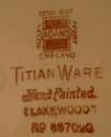 Adams Lakewood Titian Ware Grill Plate crazing Thr