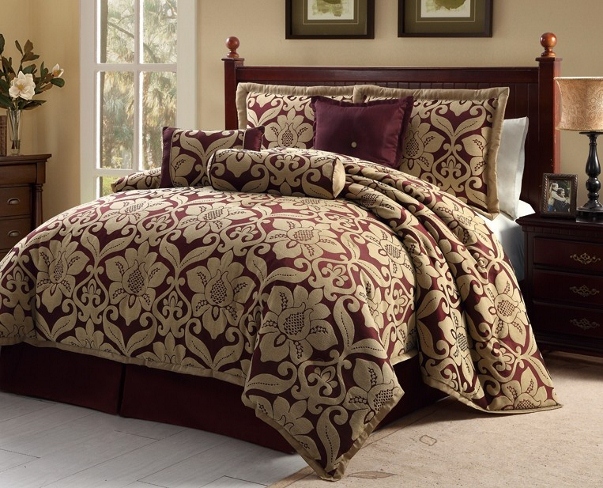 Serene Stripe California King Size 7-Piece Elegant ...