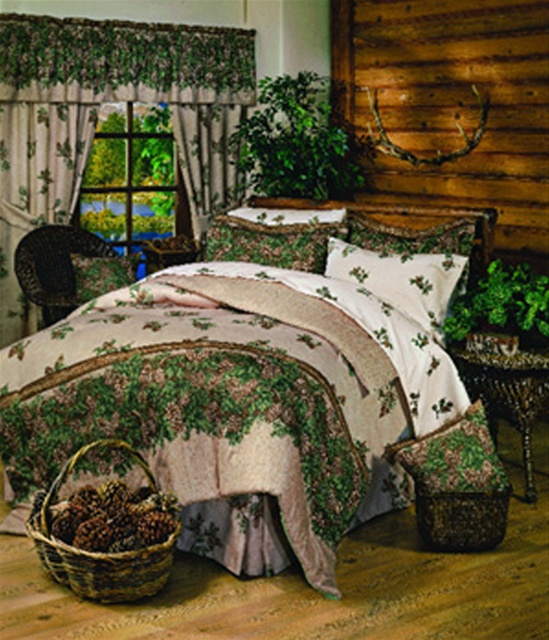 4pc stunning pine cone cabin comforter set queen king ebay 4pc stunning pine cone cabin comforter set queen king ebay