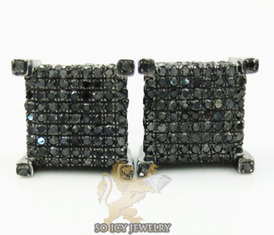 Mens Jewelry Earrings on Soicyjewelry   10k Black Gold Black Diamond Pave Studs Earrings Mens