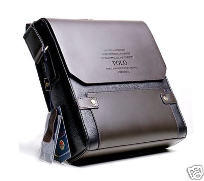 Briefcase Mens on Men Bags Gogogo   Authentic Polo Men S Leather Briefcase Shoulder Bag