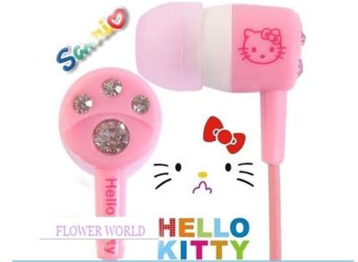 Headphone Jack Types on Specialgift   Bling Hello Kitty Stereo Earphones Headset For Mp3 Mp4