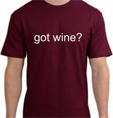 red wine white t shirt