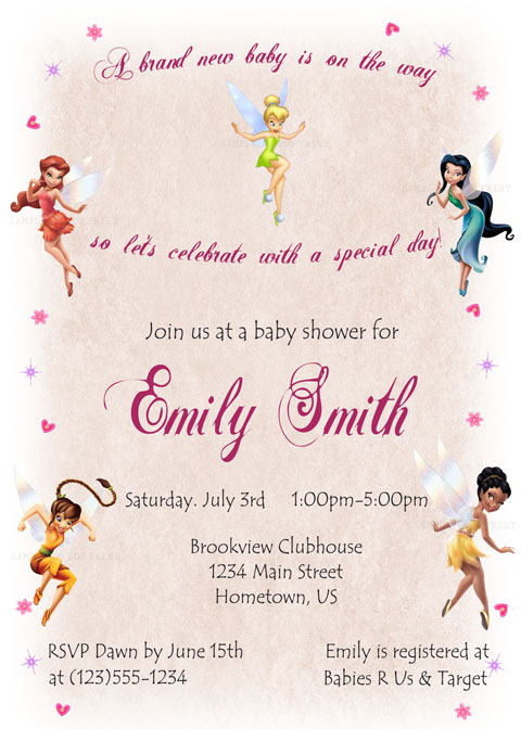 ... Tinkerbell Fairies Baby Shower Invitations - DIY Printable
