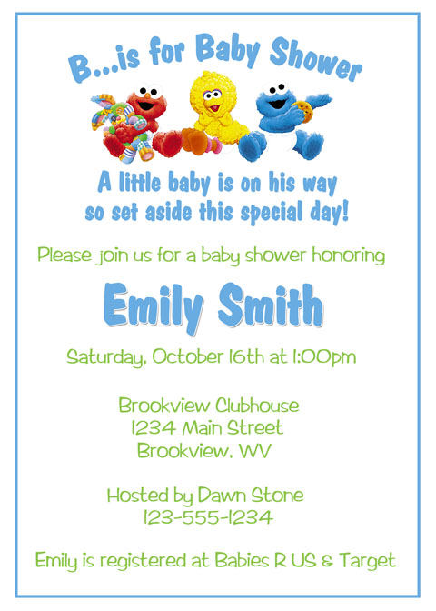 Sesame Street Baby Shower Invitations - DIY Printable