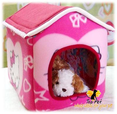 Waterproof  Beds  Incontinent Dogs on Alex19870813   Pink Hello Kitty Foldable Pet Dog Cat Bed Roof House Ne