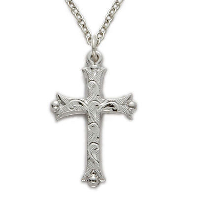 Christopher Fine Jewelry on Truefaithjewelry   Sterling Silver Cross Necklace W  Budded Ends