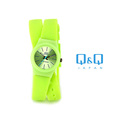 Q & Q Watch Womens band GS71J-007Y GREEN GLITTER