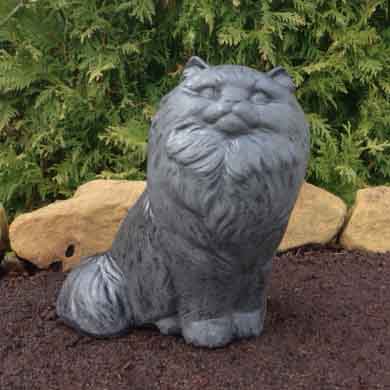 outdoor black cat statue