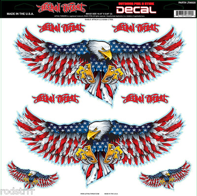 Lethal Threat American Eagle Attack Decal Sticker for Cars Motorcycles ...