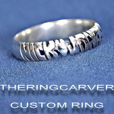 Personalized Sterling Silver on Personalized Sterling Silver Name Ring   Promise Ring  Ring Carver