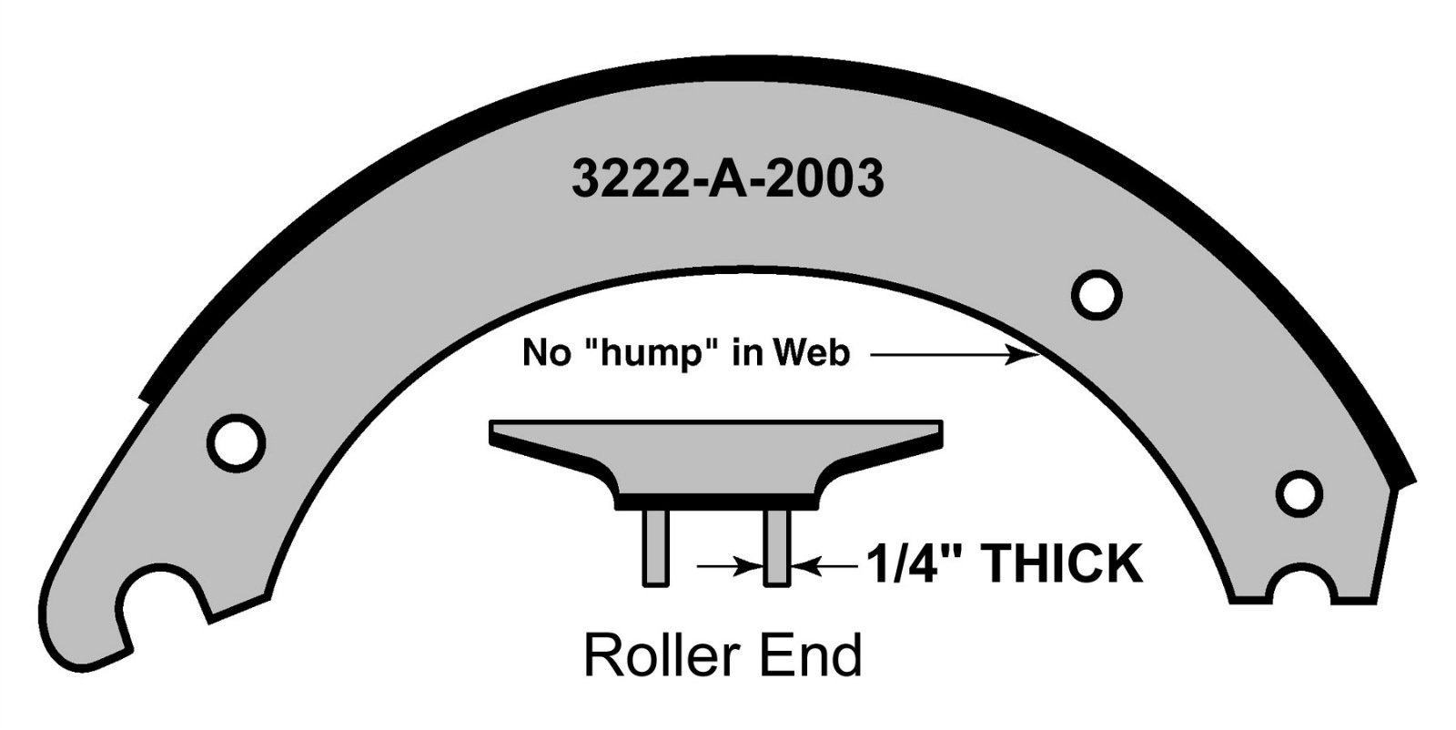Meritor XS5554707QP Relined Q+ Q Plus 161/2" x 7" Brake Shoe Fras Le