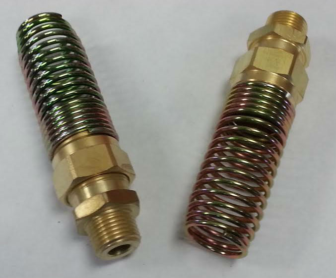 50 Reuseable Brass Air Brake Hose Ends with Spring Guard 3/8" OD x 3/8