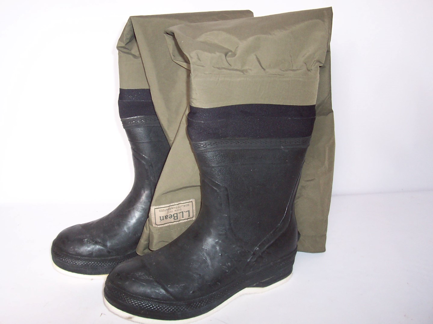 LL Bean Hip Waders Thigh High Fishing Waders Boots Size 10 