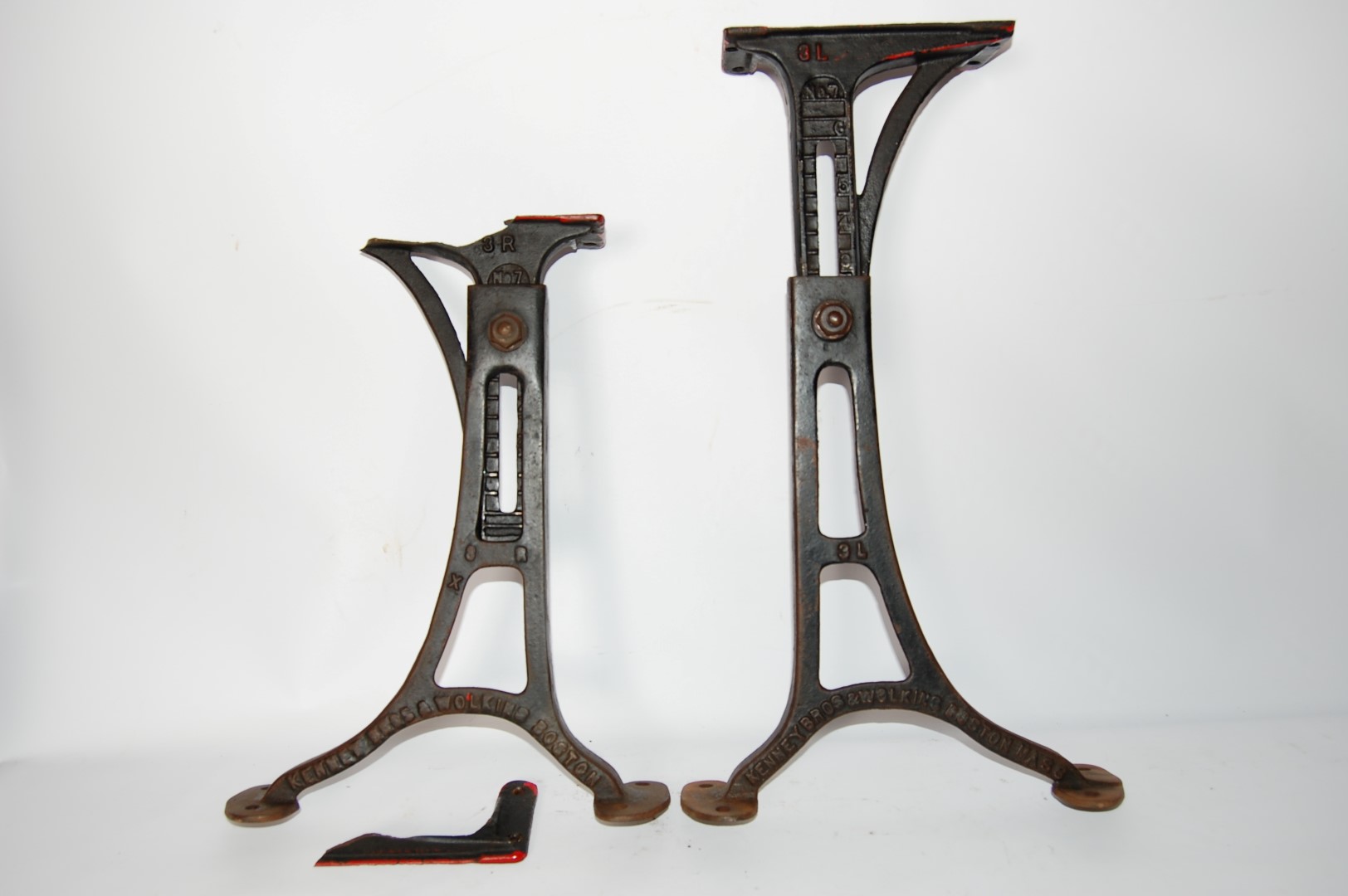 Antique Table Legs, Base Adjustable Cast Iron Kenney Bros & Wolkins