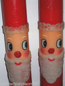Lot 2 Vtg Pillar Candles Santa Claus Face Textured
