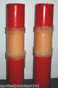 Lot 2 Vtg Pillar Candles Santa Claus Face Textured