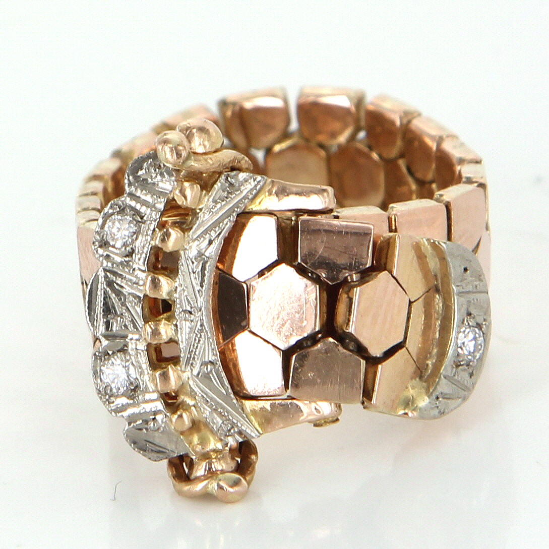 Belt Buckle Ring Retro Vintage 14k Rose Gold Diamond Estate Fine Jewelry | eBay