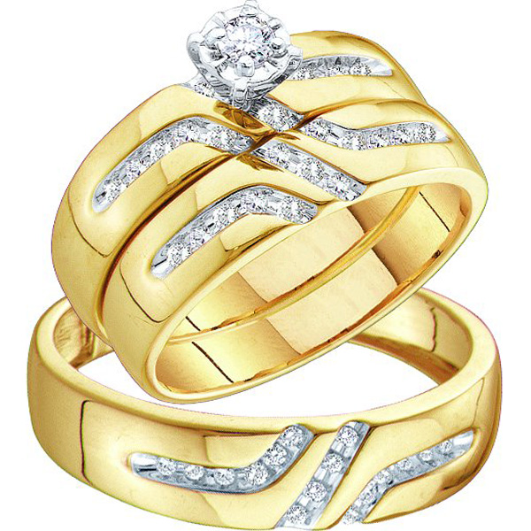 ovidiamonds Men Women Diamond Wedding Rings Bridal Set White Gold