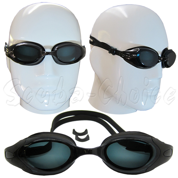 Black UV Nearsighted Prescription Corrective Optical RX Lenses Swimming Goggles - Picture 1 of 1