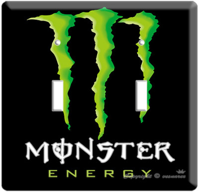 NEW MONSTER ENERGY DRINK EMBLEM DOUBLE LIGHT WALL PLATE Price 999