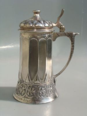 Ipserviceagentur : Unique Silvered Wmf Art Nouveau Beer Stein Pitcher 1900